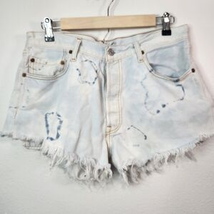 Levi's Y2K Tie Dye Raw Hem Denim Shorts